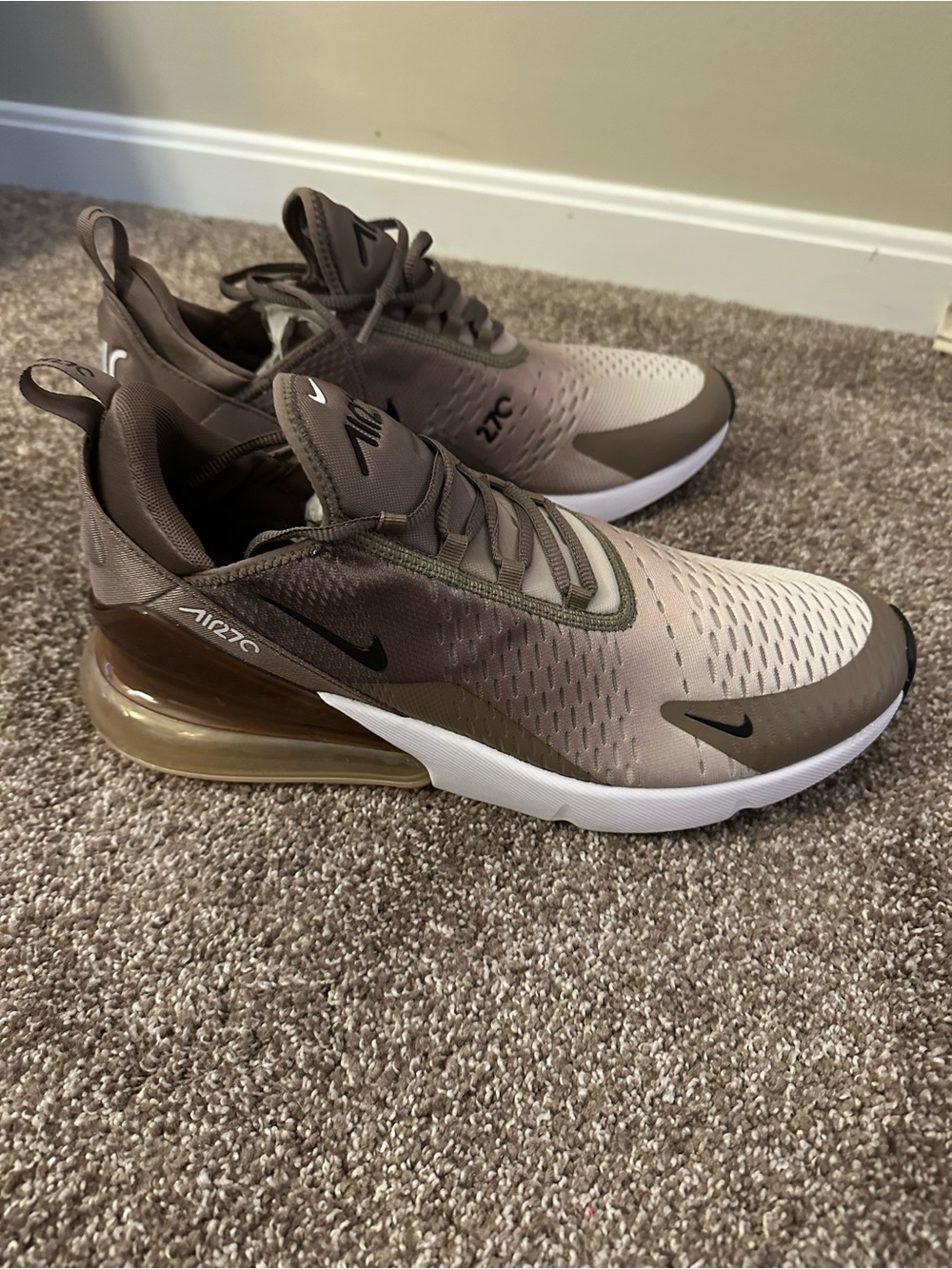 Nike Air Max 270 Men's Sneakers - Taupe Olive Blend - Picture 2 of 5